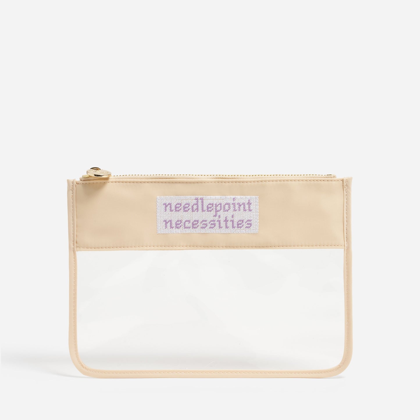 Needlepoint Necessities Embroidered Clear Flat Pouch