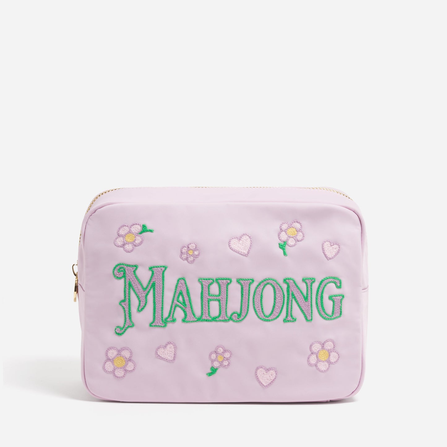 Hand Embroidered Mahjong Large Pouch