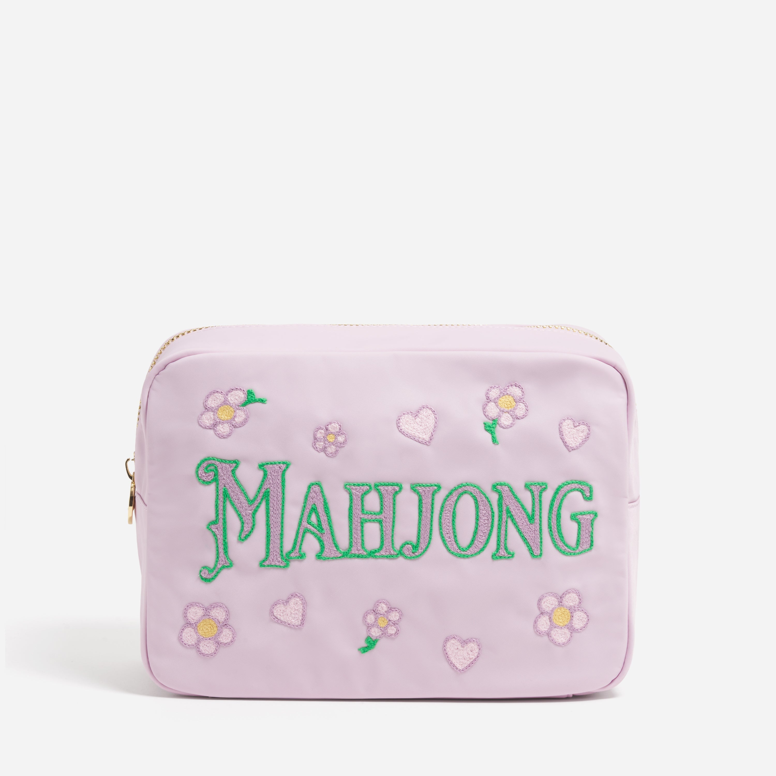 Hand Embroidered Mahjong Large Pouch