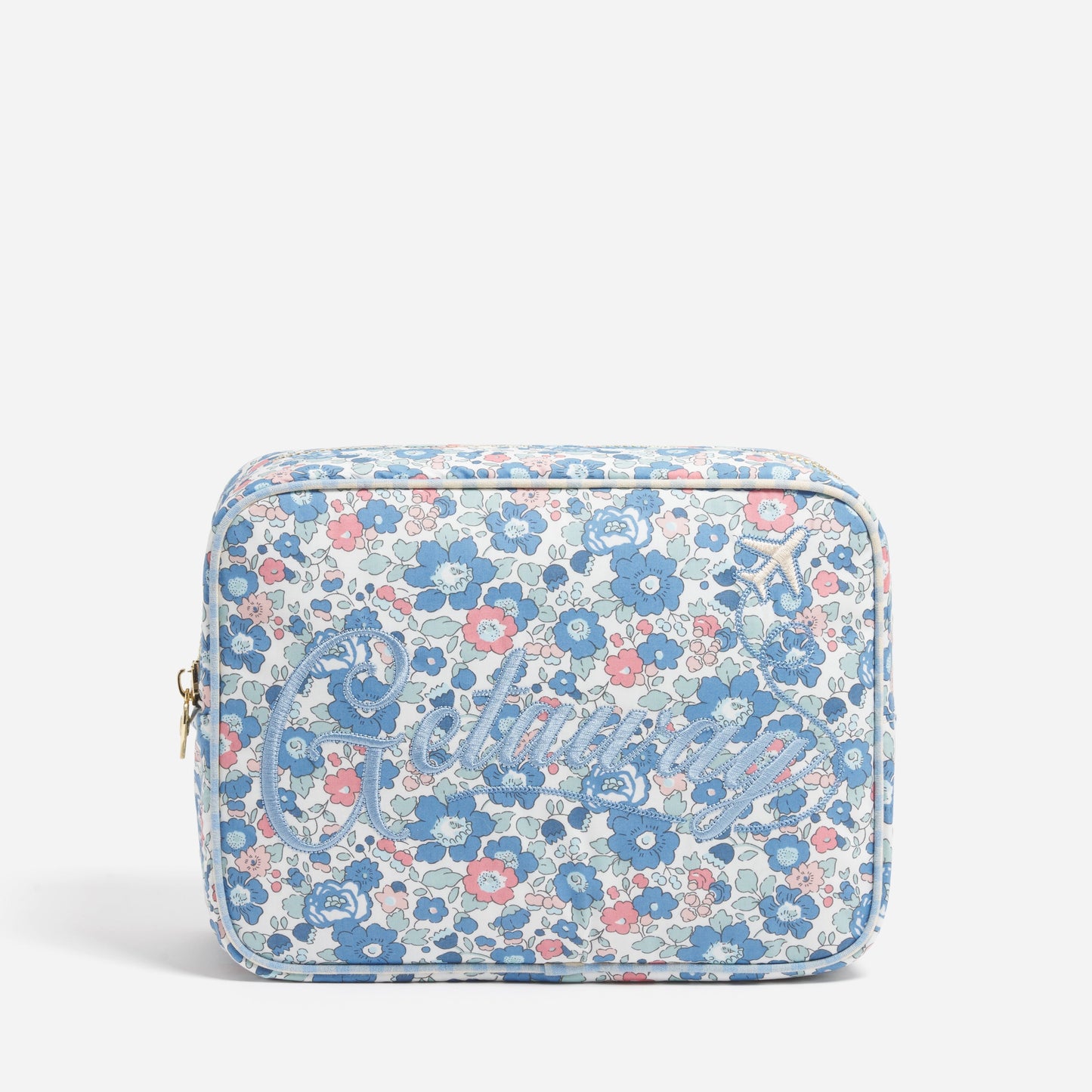 Large Pouch Made with Liberty Fabric with Embroidery - Stoney Clover Lane