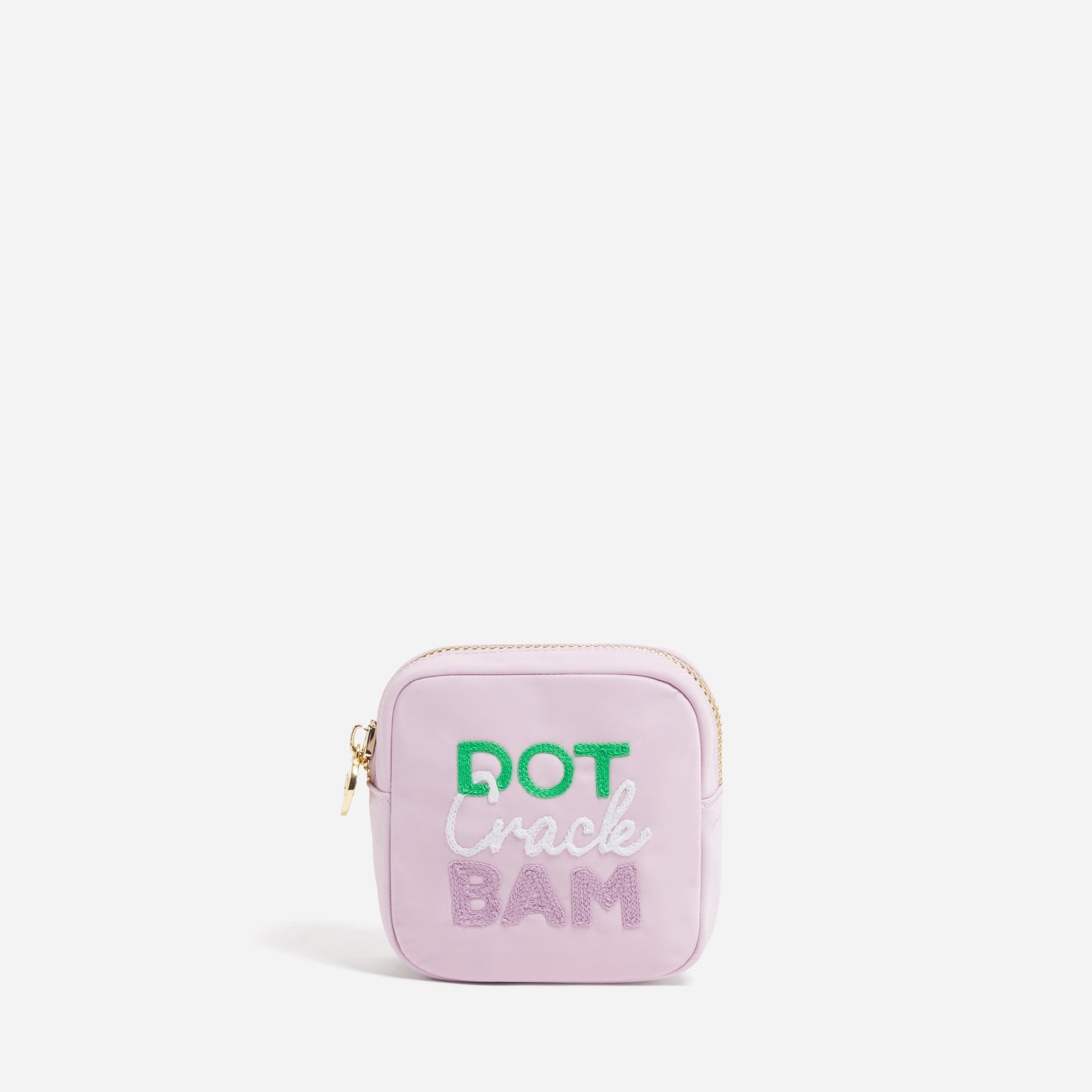 Hand Embroidered Dot Crack Bam Mini Pouch