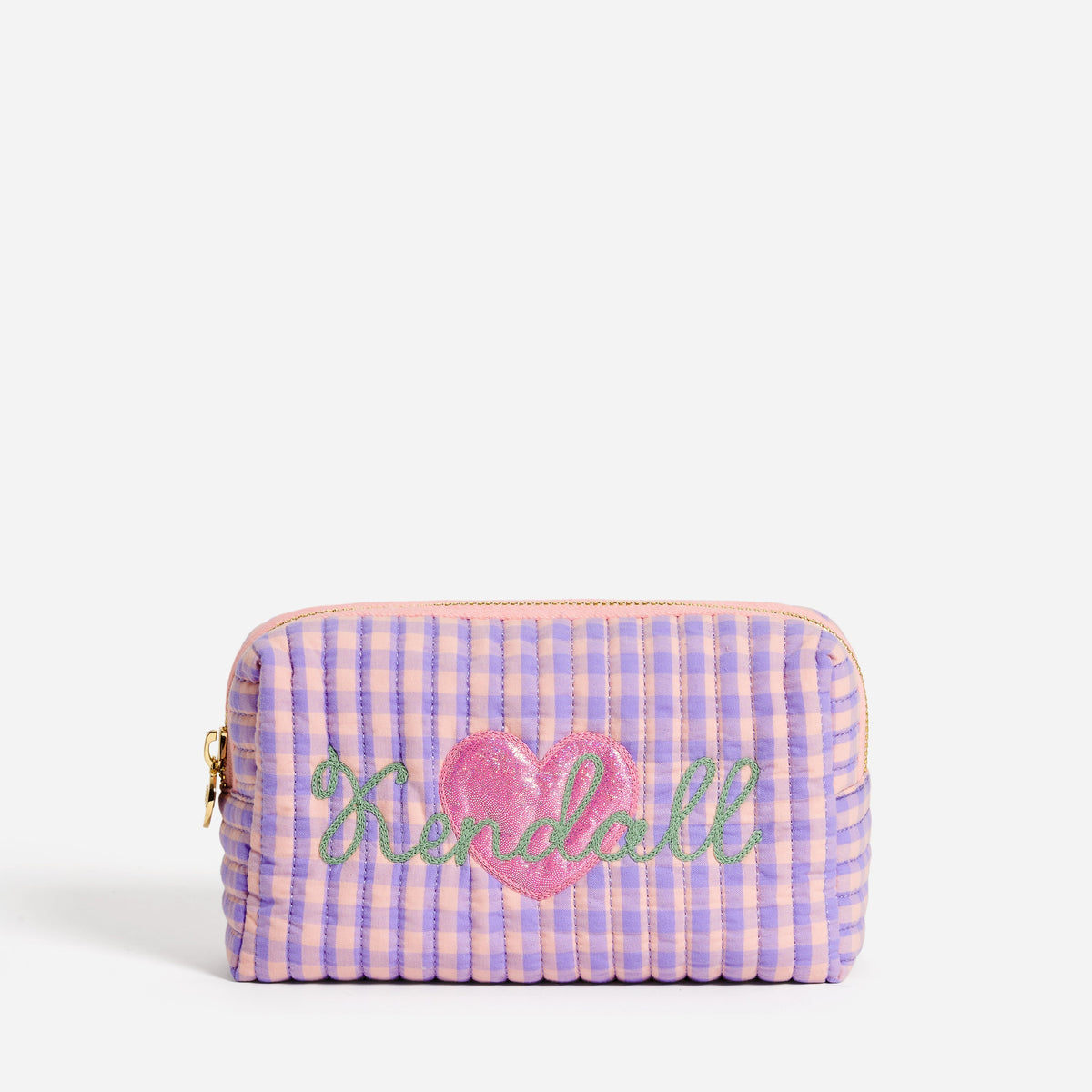 Custom Embroidered Lollipop Gingham Small Pouch