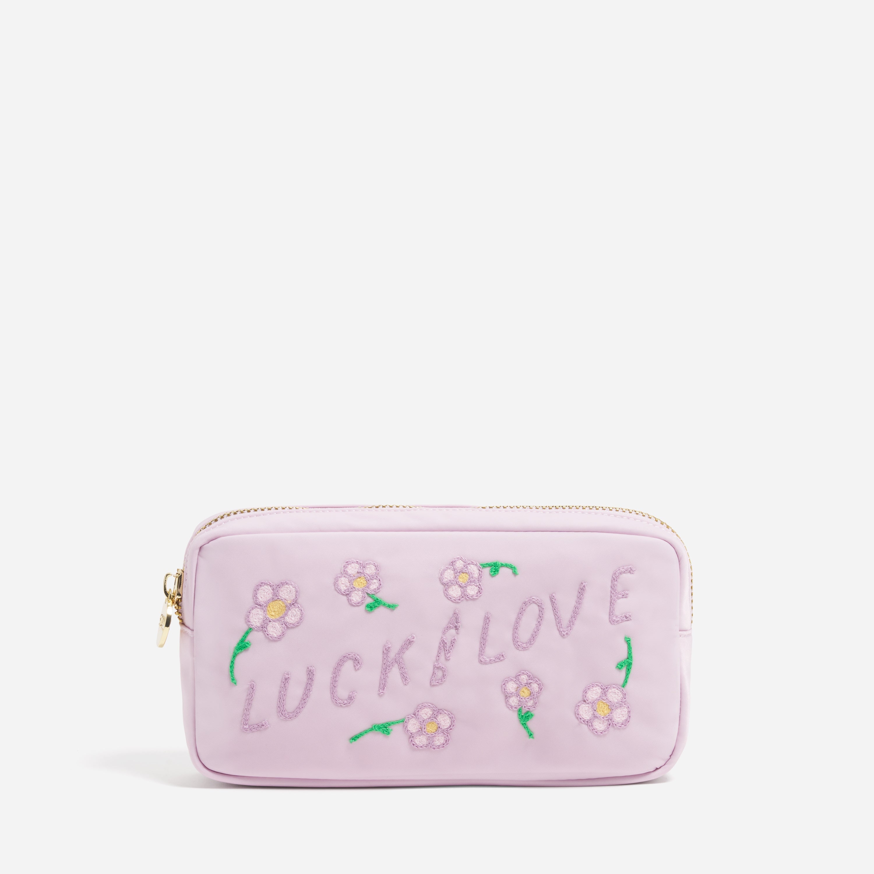 Hand Embroidered Luck and Love Small Pouch