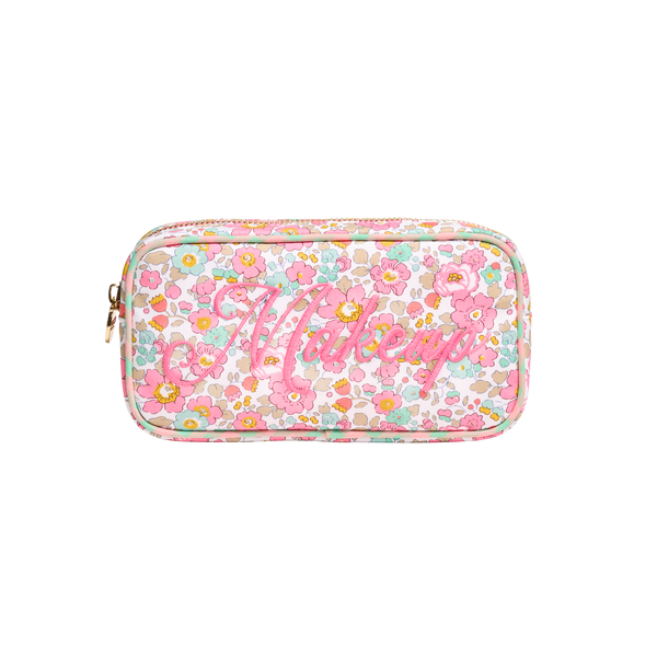 Makeup Embroidered Small Pouch Made with Liberty Fabric