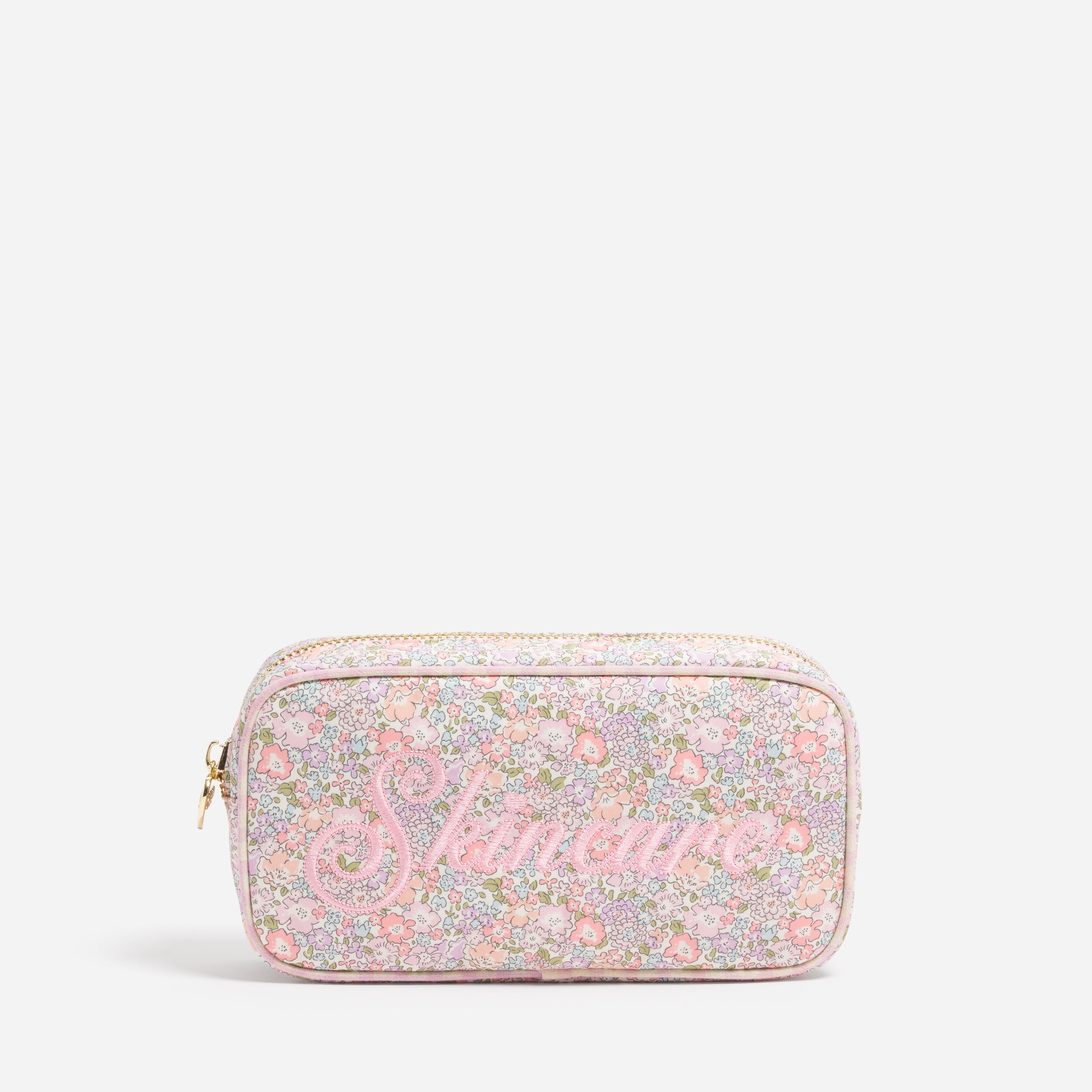 Small Pouch Made with Liberty Fabric with Embroidery - Stoney Clover Lane