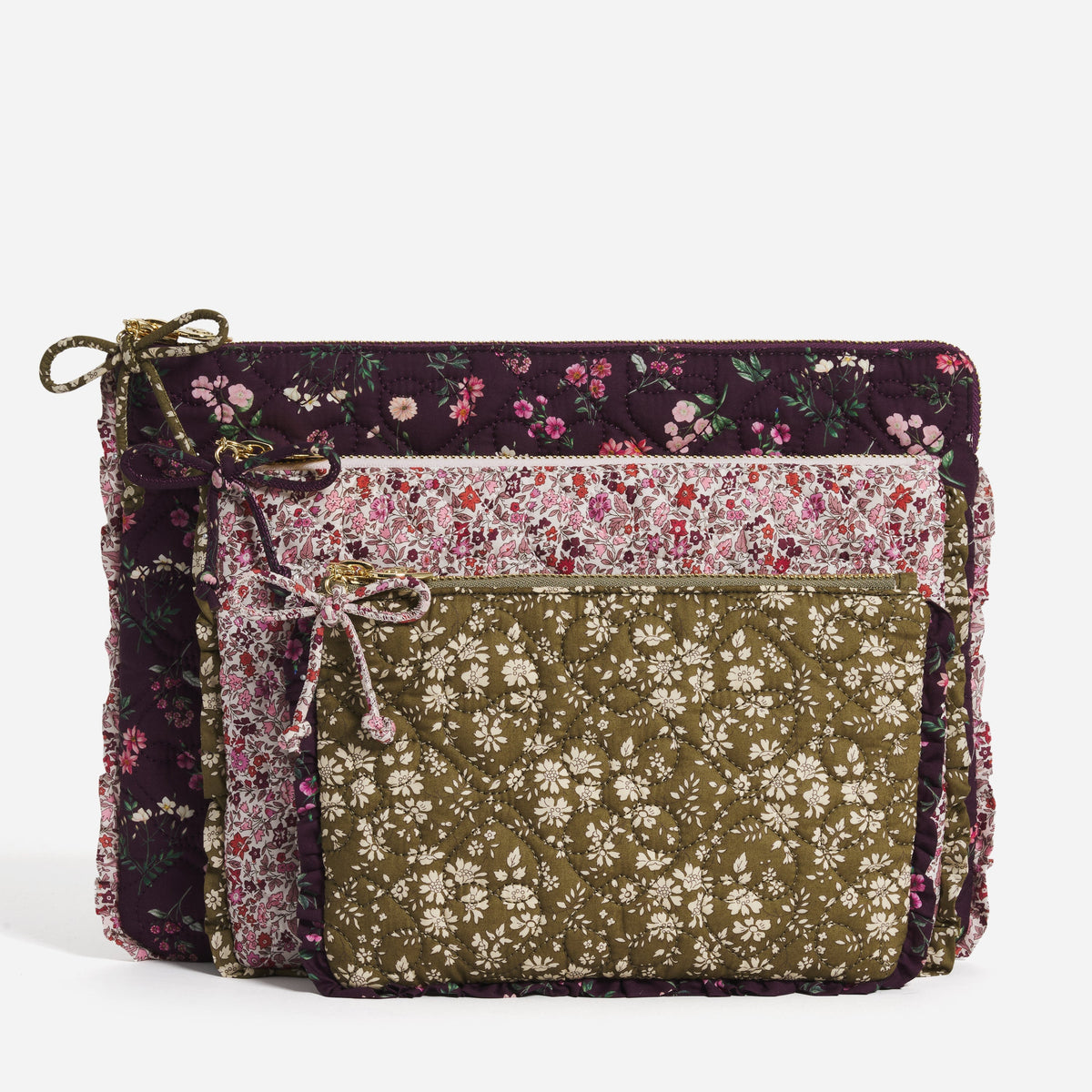 Flat Pouch Set Made with Liberty Fabric