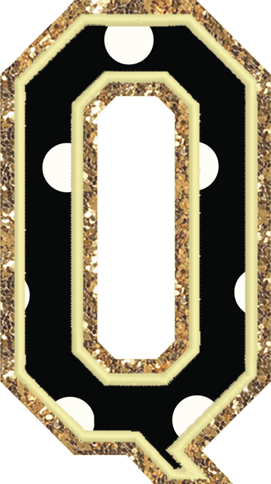 Jumbo Noir Dot Varsity Letter Patch - Stoney Clover Lane