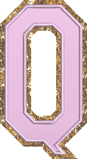 Jumbo Grape Glitter Varsity Letter Patch