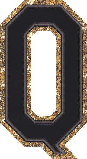 Jumbo Noir Glitter Varsity Letter Patch