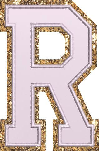 Jumbo Lilac Glitter Varsity Letter Patch