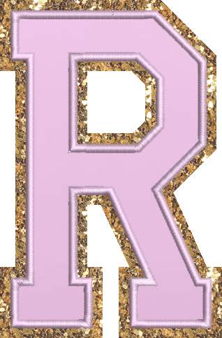 Jumbo Grape Glitter Varsity Letter Patch