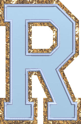 Jumbo Periwinkle Glitter Varsity Letter Patch