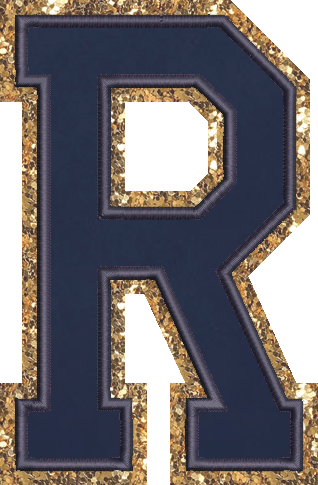 Jumbo Sapphire Glitter Varsity Letter Patch