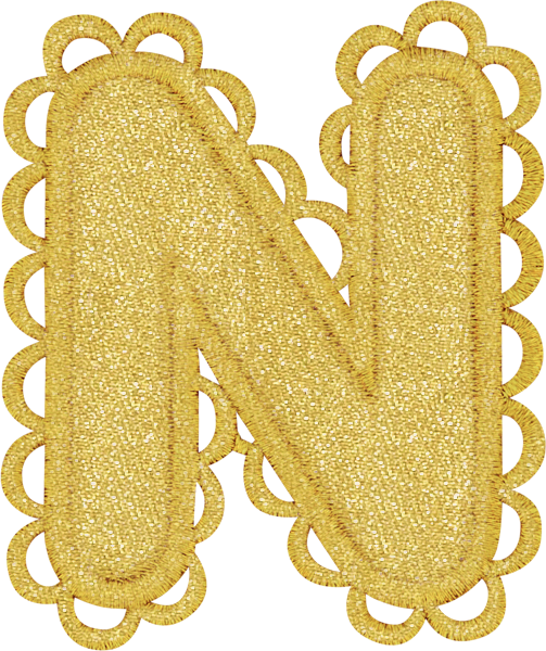 Gold Scalloped Letter Patch