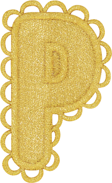 Gold Scalloped Letter Patch