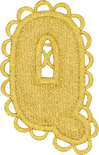 Gold Scalloped Letter Patch