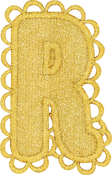 Gold Scalloped Letter Patch
