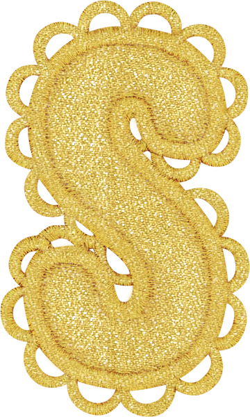 Gold Scalloped Letter Patch