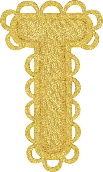 Gold Scalloped Letter Patch