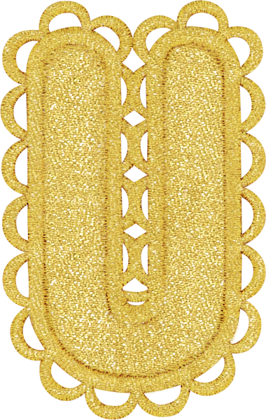Gold Scalloped Letter Patch