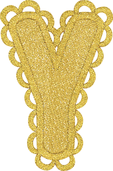 Gold Scalloped Letter Patch