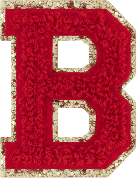 Ruby Glitter Varsity Letter Patch