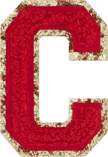 Ruby Glitter Varsity Letter Patch