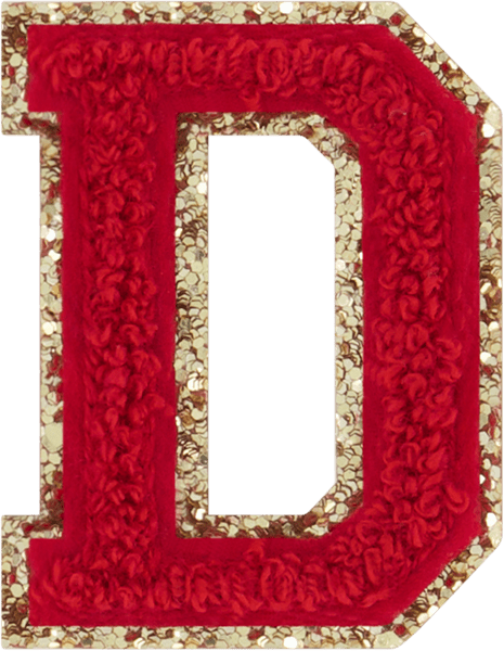 Ruby Glitter Varsity Letter Patch