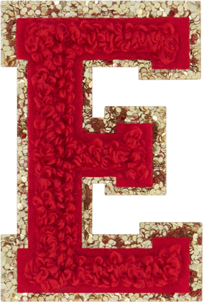 Ruby Glitter Varsity Letter Patch