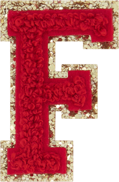 Ruby Glitter Varsity Letter Patch