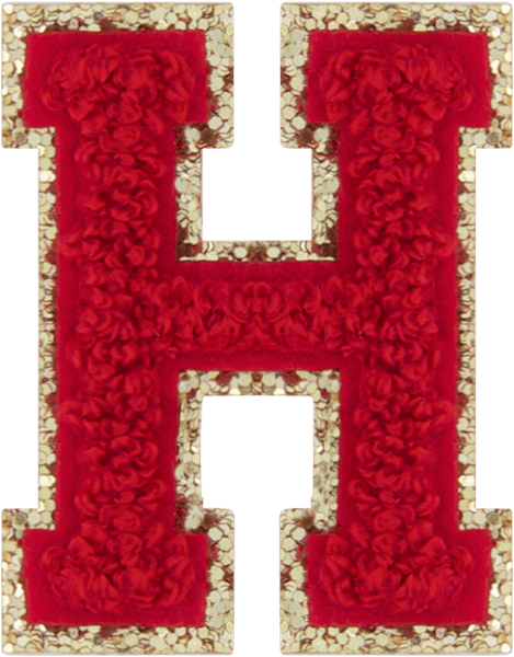 Ruby Glitter Varsity Letter Patch