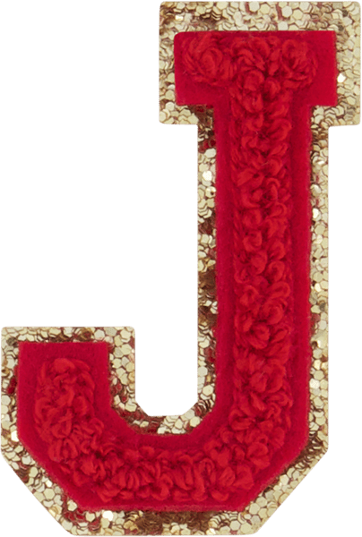 Ruby Glitter Varsity Letter Patch