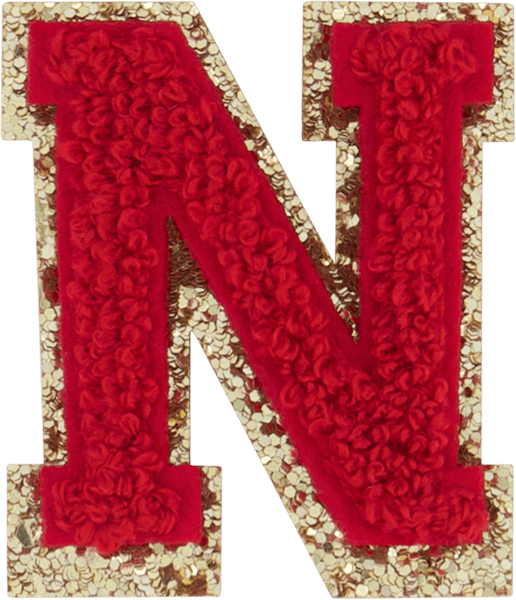 Ruby Glitter Varsity Letter Patch
