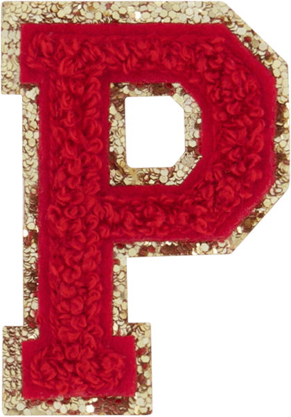 Ruby Glitter Varsity Letter Patch
