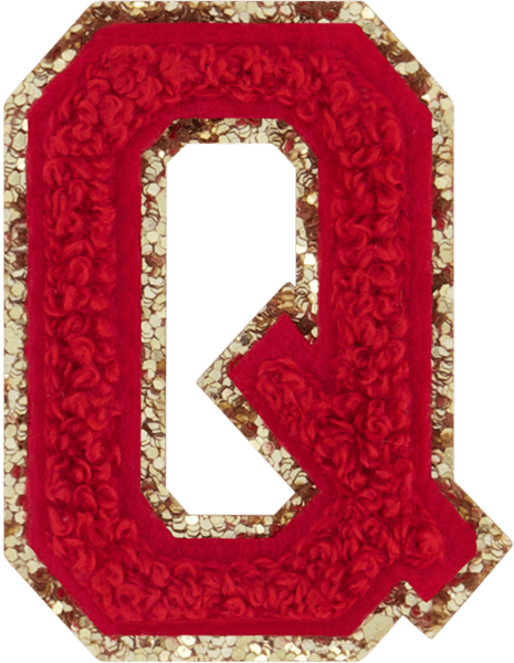 Ruby Glitter Varsity Letter Patch
