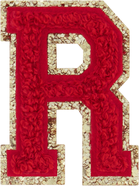 Ruby Glitter Varsity Letter Patch