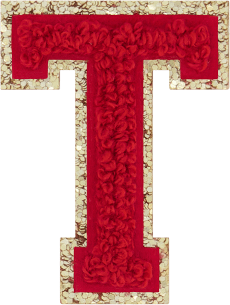 Ruby Glitter Varsity Letter Patch