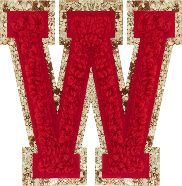 Ruby Glitter Varsity Letter Patch
