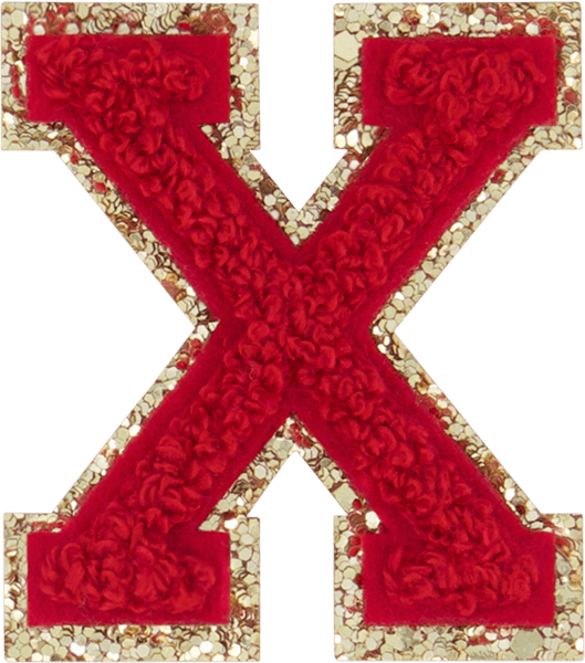 Ruby Glitter Varsity Letter Patch