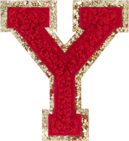 Ruby Glitter Varsity Letter Patch