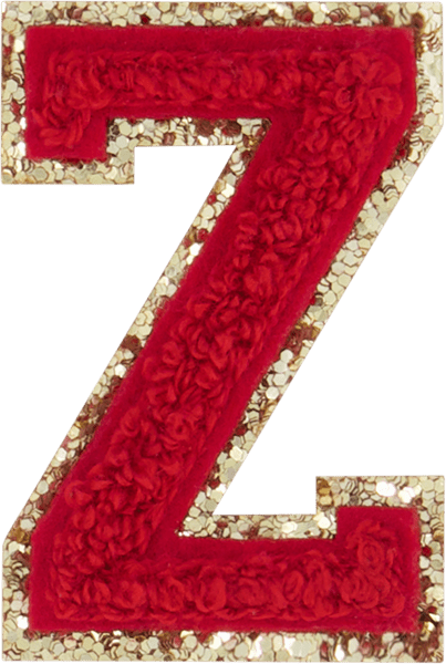 Ruby Glitter Varsity Letter Patch