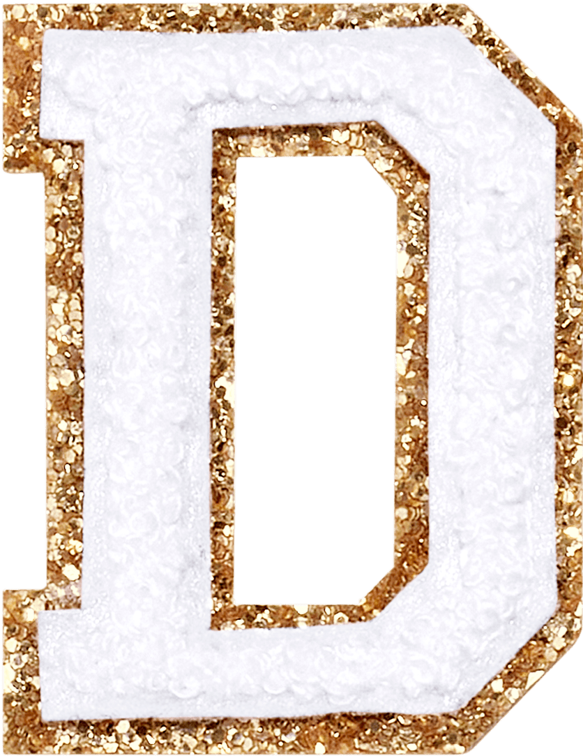 Blanc Glitter Varsity Letter Patch
