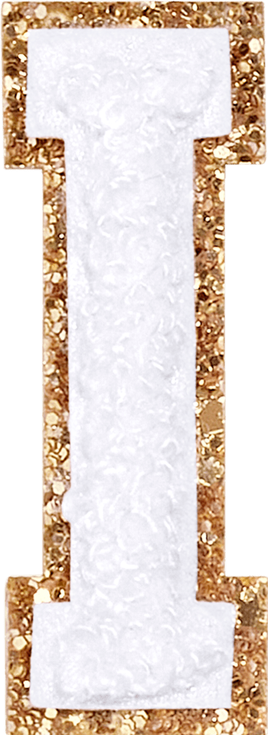 Blanc Glitter Varsity Letter Patch