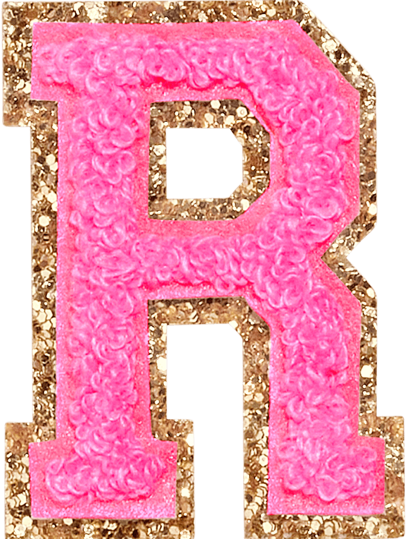 Bubblegum Glitter Varsity Letter Patch