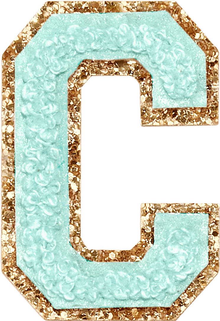 Cotton Candy Glitter Varsity Letter Patch