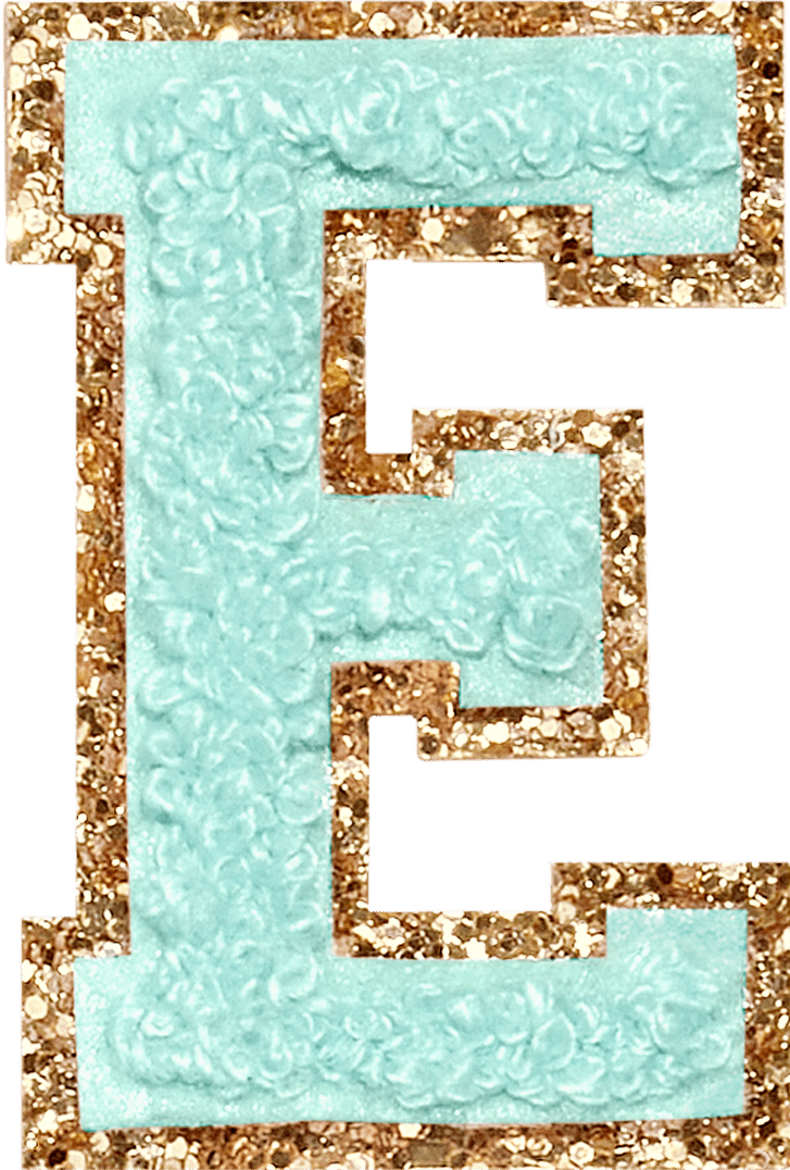 Cotton Candy Glitter Varsity Letter Patch