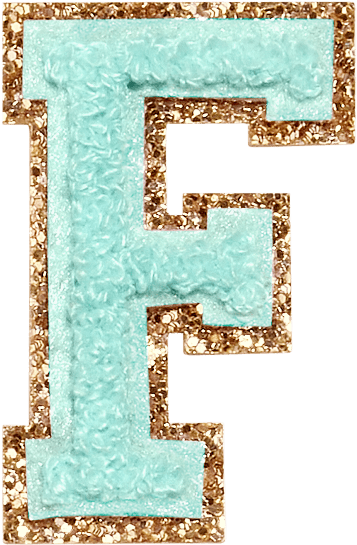 Cotton Candy Glitter Varsity Letter Patch