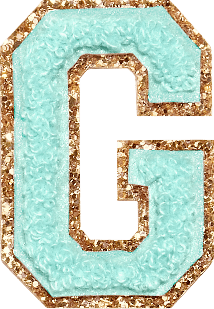 Cotton Candy Glitter Varsity Letter Patch