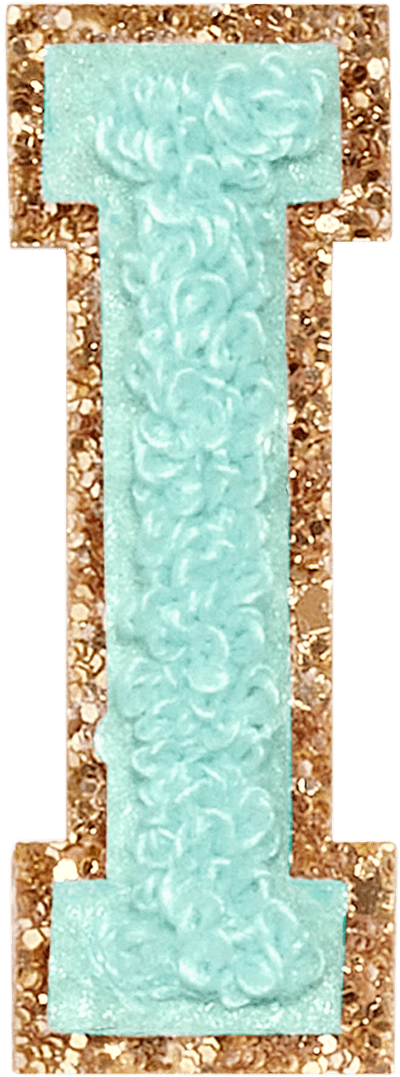 Cotton Candy Glitter Varsity Letter Patch