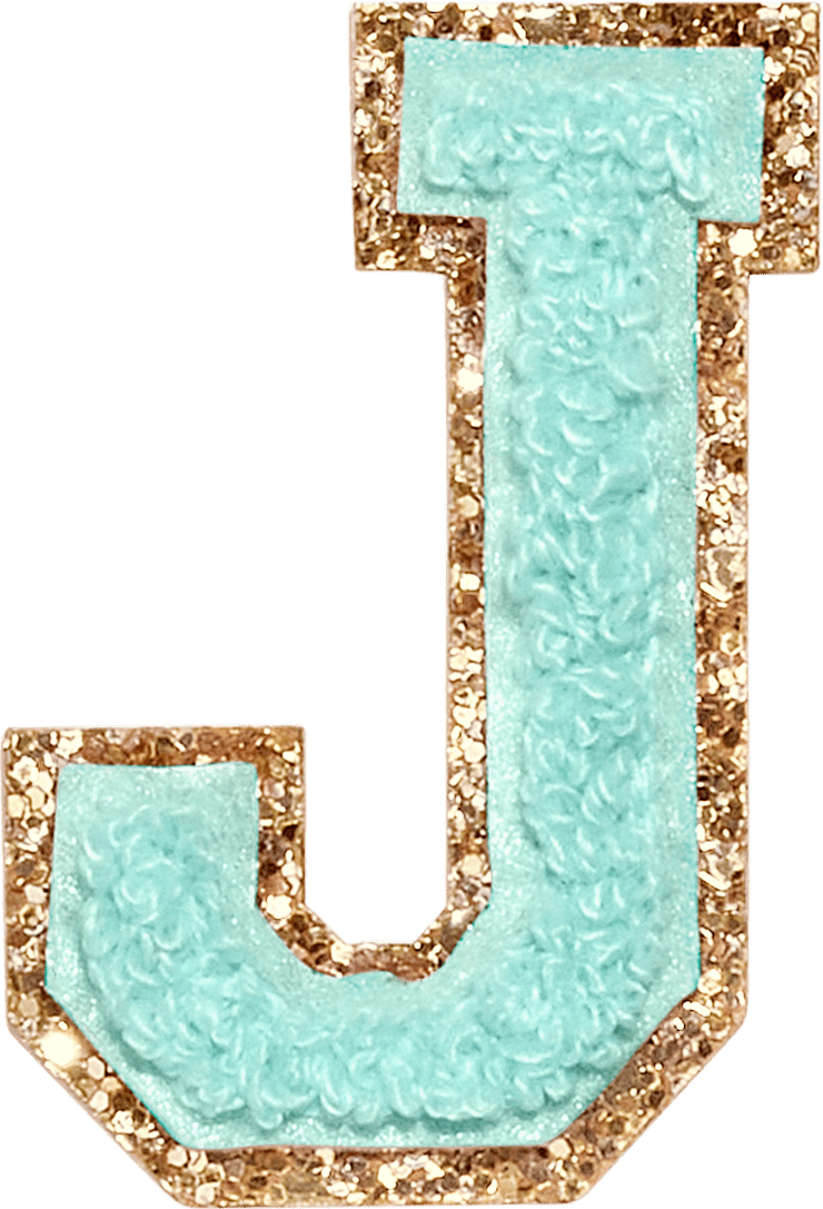 Cotton Candy Glitter Varsity Letter Patch